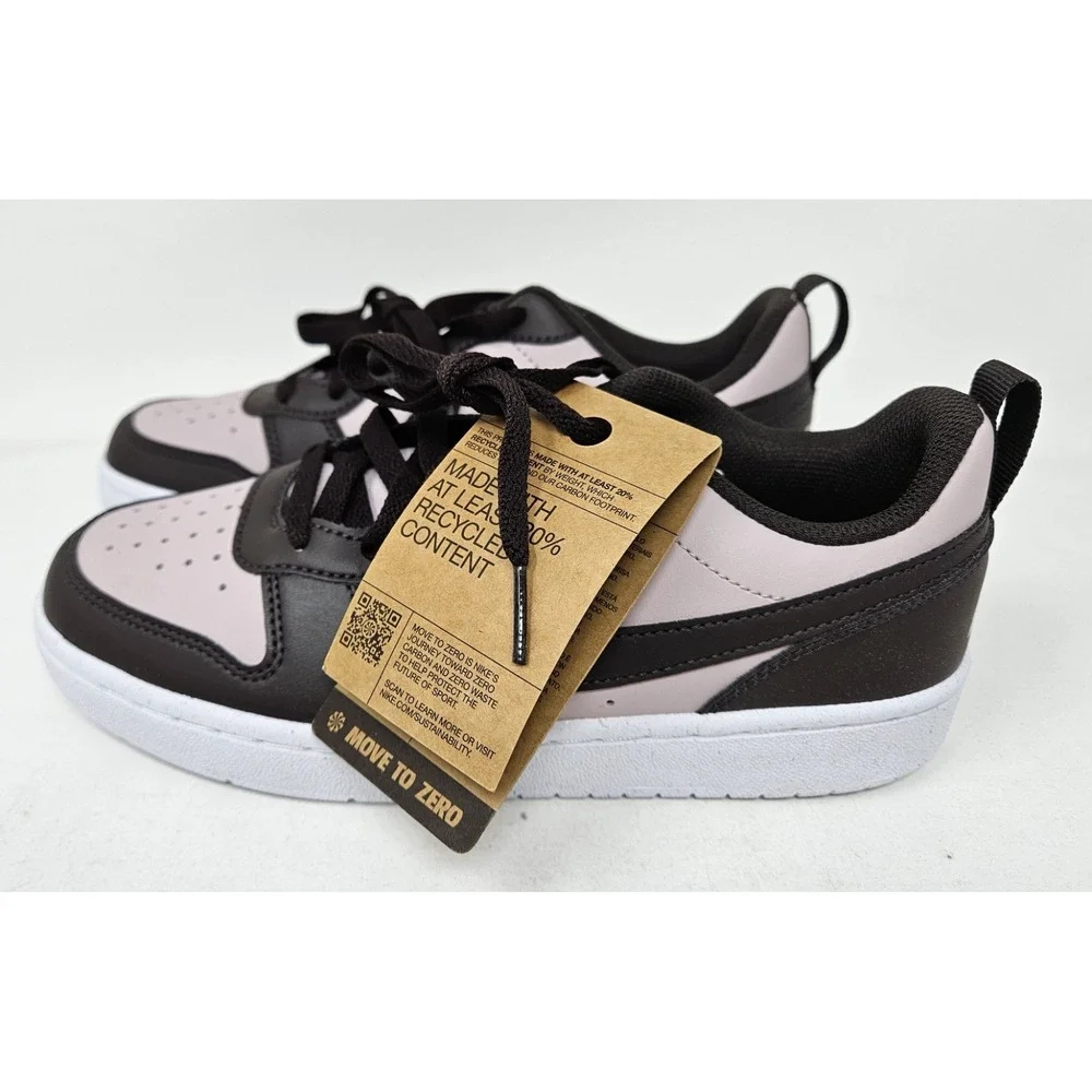 Nike Boy's Court Borough Recraft Low Top Sneakers Sz 5.5M Rose/Brwn DV5456 NEW!